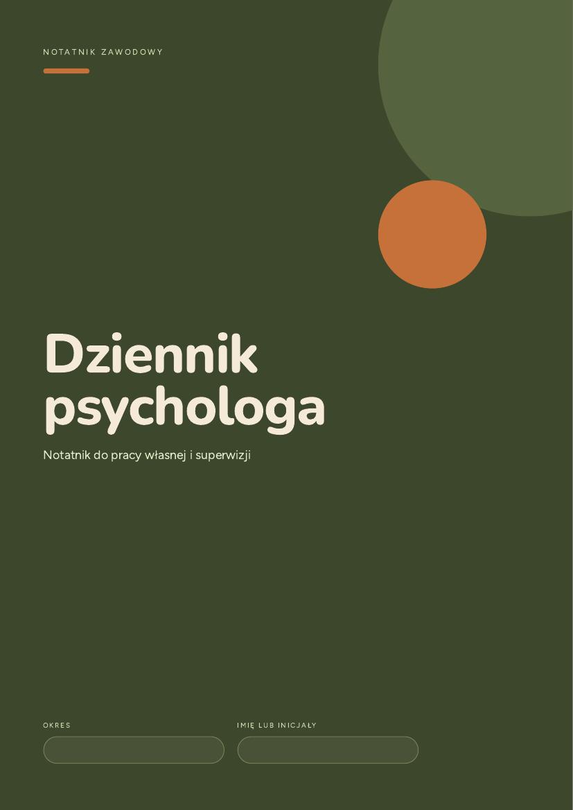 Dziennik psychologa — przykładowa strona 1