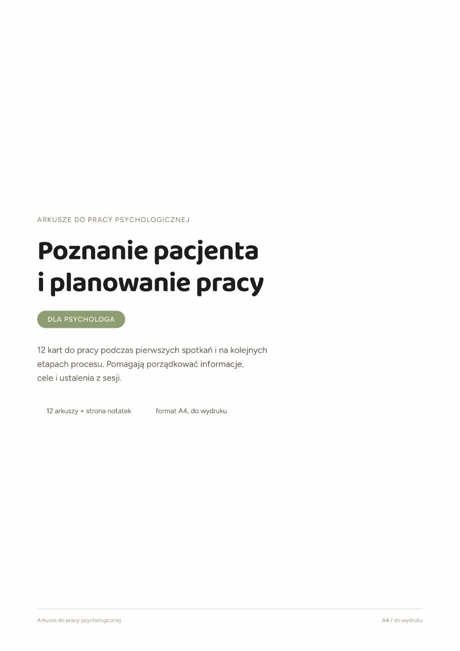 Poznanie pacjenta i planowanie pracy — przykładowa strona 1