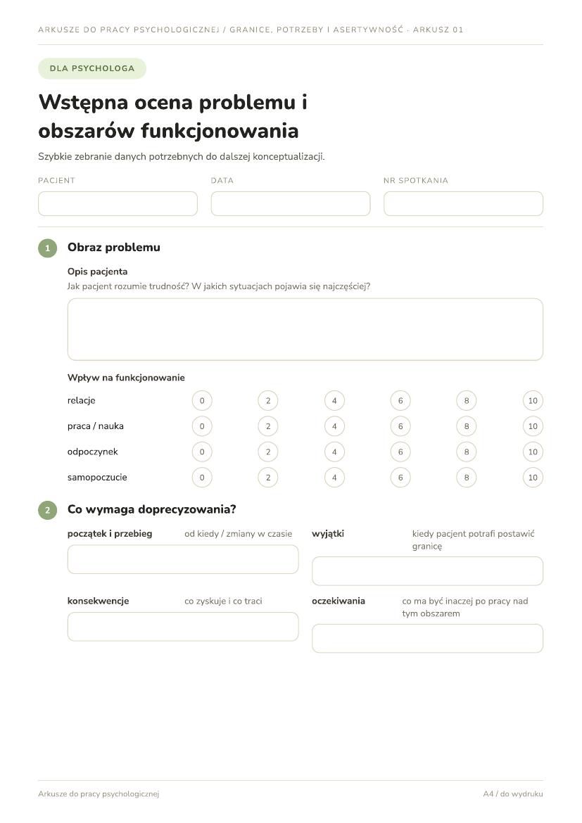 Granice, potrzeby i asertywność — przykładowa strona 1