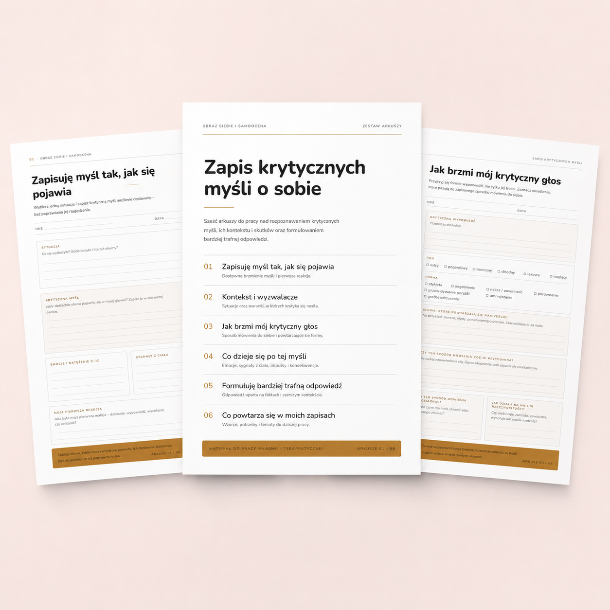Podgląd materiału: Zapis krytycznych myśli o sobie