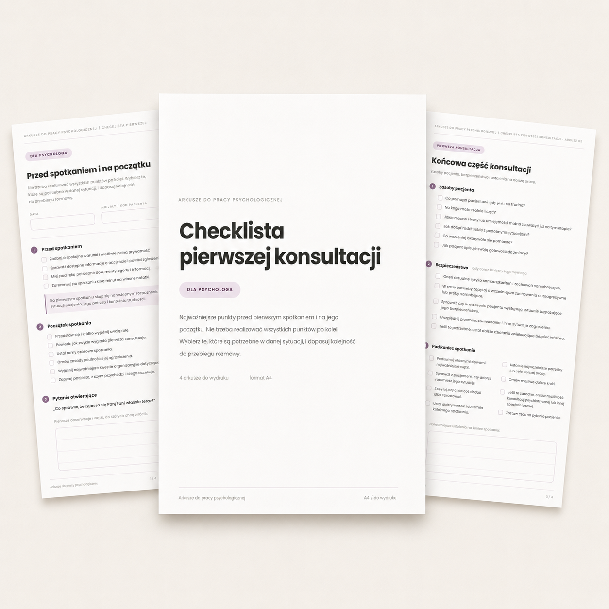 Podgląd materiału: Checklista pierwszej konsultacji
